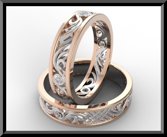 Diamond Matching Wedding Band Set | Vidar Jewelry - Unique Custom ...