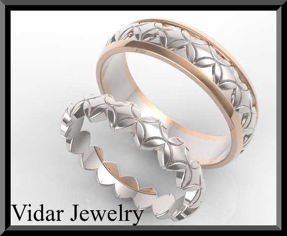 Flower Shaped Wedding Ring Set