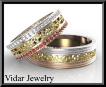 Three Tone Gold Diamond Ring