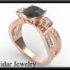 Rose Gold Black Diamond Engagement Ring