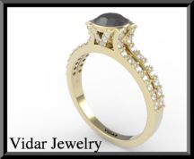 Black And White Diamond Engagement Ring