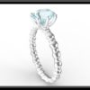 Sterling Silver Aquamarine Engagement Ring.