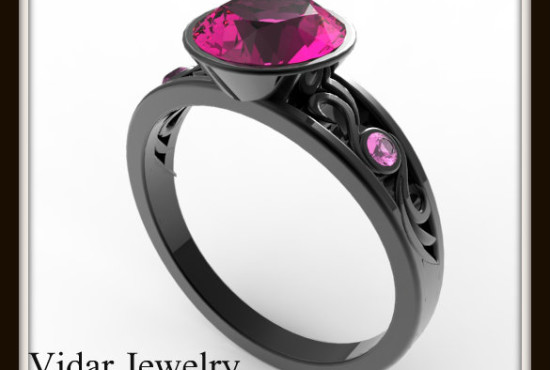 sapphire wedding ring set | Vidar Jewelry - Unique Custom Engagement ...