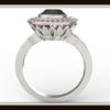 Black Diamond And Pink Sapphire Engagement Ring