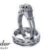 Platinum Handcuff Engagement Ring Set