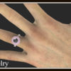 Black Diamond And Pink Sapphire Engagement Ring