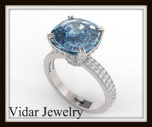 London Blue Topaz And Diamond Engagement Ring