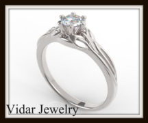 Flower Diamond Engagement Ring