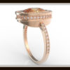 Cushion Cut Peach Sapphire Engagement Ring