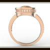 Cushion Cut Peach Sapphire Engagement Ring