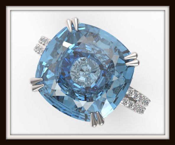London Blue Topaz And Diamond Engagement Ring | Vidar Jewelry - Unique ...