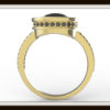 Cushion Cut Black Diamond Engagement Ring