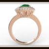 Green Emerald And Diamond Flower Ring