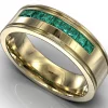 Emerald Gold Wedding Band Channel