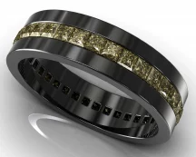 Fancy Diamond Black Gold Ring
