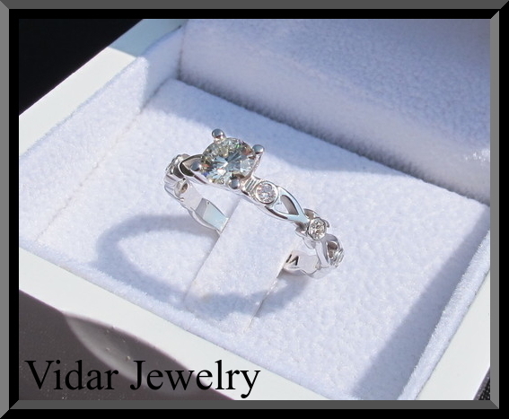 Unique Flower Diamonds Engagement Ring