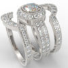 Filligree Diamond Trio Wedding Ring Set
