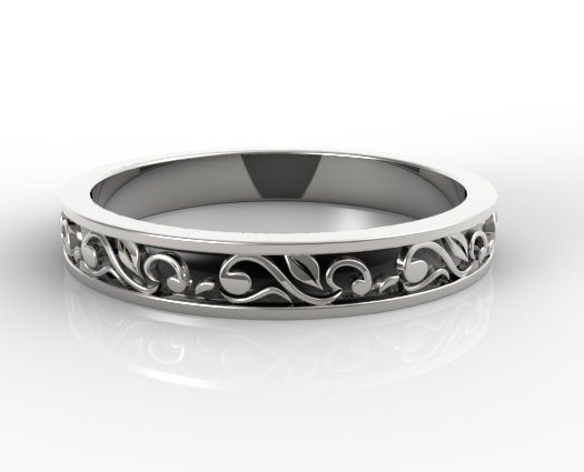 Vintage Flower Engraved Wedding Ring | Vidar Jewelry - Unique Custom ...