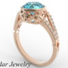 Swiss Blue Topaz And Diamond Engagement Ring