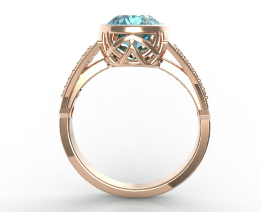  Swiss  Blue Topaz And Diamond Engagement  Ring  Vidar 