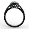 Black Gold Moissanite Engagement Ring