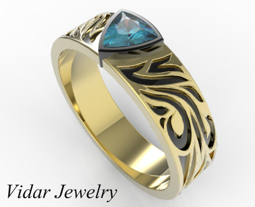 Vidar Jewelry – Unique Custom Engagement And Wedding Rings Blue Diamond ...