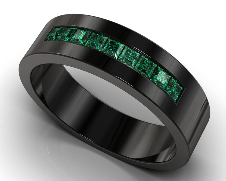 Black Gold Emerald Ring