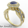 Custom Blue Sapphire Filigree Engagement Ring