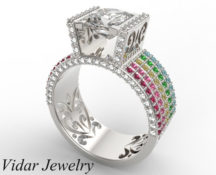 Custom Princess Cut Diamond Engagement Ring