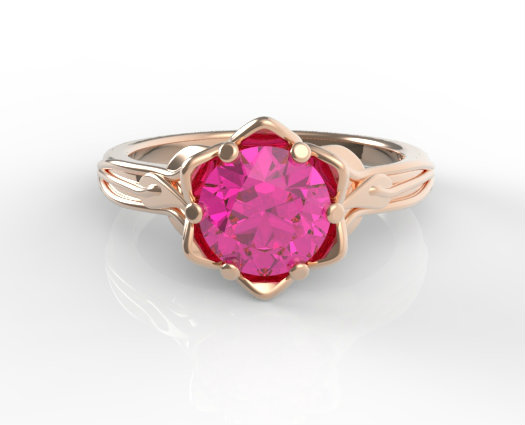 Custom Rose Gold Flower Engagement Ring | Vidar Jewelry - Unique Custom ...