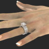 Wide Band Princess Cut Diamond Ring
