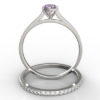 Lilac sapphire and Diamond Wedding Ring Set