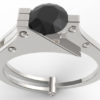 1 Ct Black Diamond Handcuffs Engagement Ring