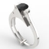1 Ct Black Diamond Handcuffs Engagement Ring