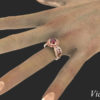 2.25 Ct Flower Rubies And Diamonds Engagement Ring