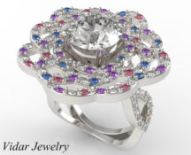 2 Ct Diamond Flower Engagement Ring