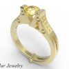 Yellow Sapphire Handcuff Engagement Ring
