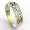 White And Yellow Gold Delicate Lace Wedding band