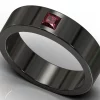 Red Ruby Black Gold Band