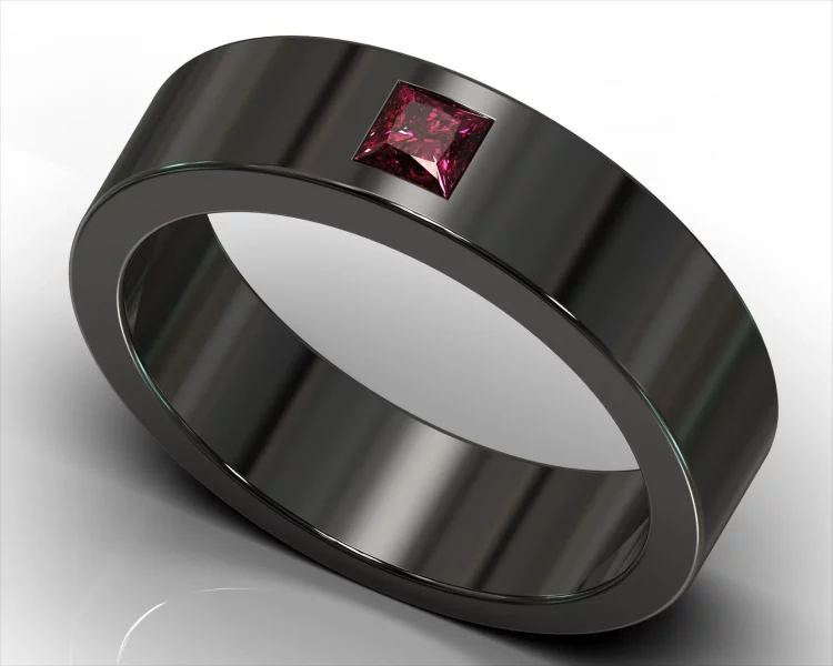 Red Ruby Black Gold Band