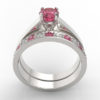 Unique Alternating Pink Sapphire Diamond Wedding Ring