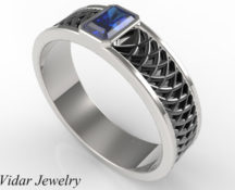Radiant Blue Sapphire Ring For A Men