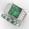 Emerald Diamond Wedding Ring Set
