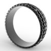 Men's Diamonds Black Gold Tire Tread Wedding Ring