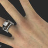 Princess Cut Diamond Wedding Ring Set In Black Gold Unique Design