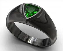 Emerald Black Gold Ring