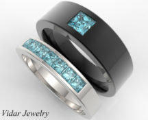 Unique Aquamarine Matching Bands For Him And Her