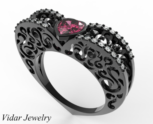 She is gonna be with you forever with this Pink Sapphire Heart Shape Engagement Ring.