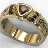 Red Ruby Gold Wedding Band