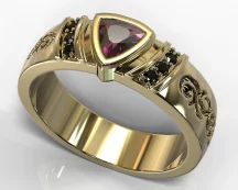 Red Ruby Gold Wedding Band